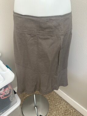 Royal Robbins Taupe Midi A-Line Skirt